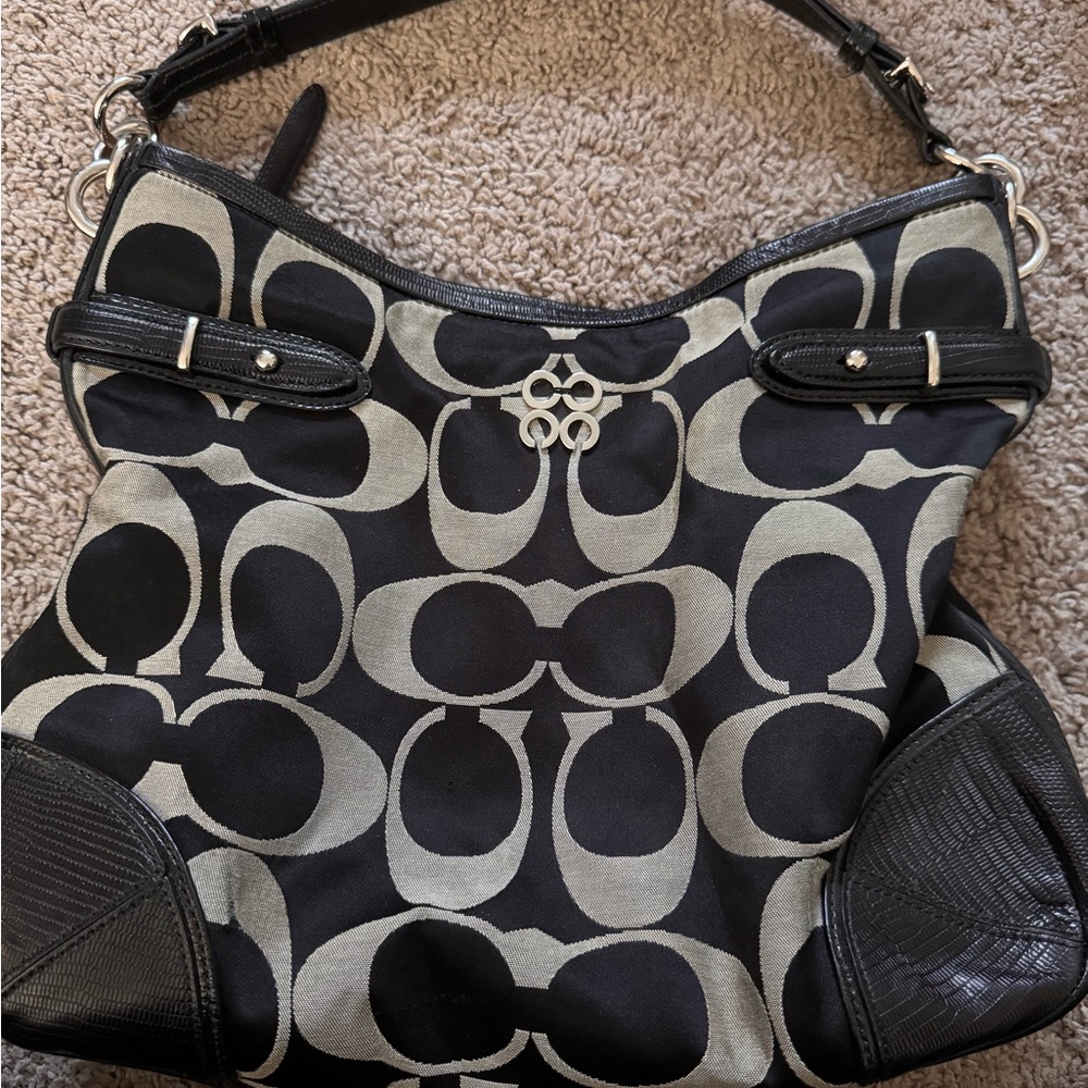 Black and Gray Coach Designer Women's Bag